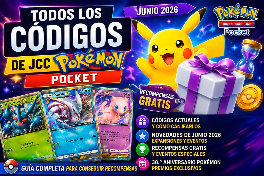 Códigos de JCC Pokémon Pocket junio 2026: guía completa