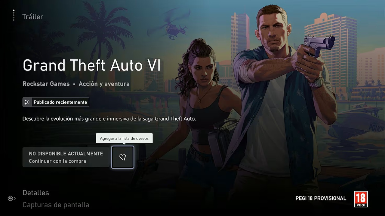 GTA 6 para para descarga en Xbox