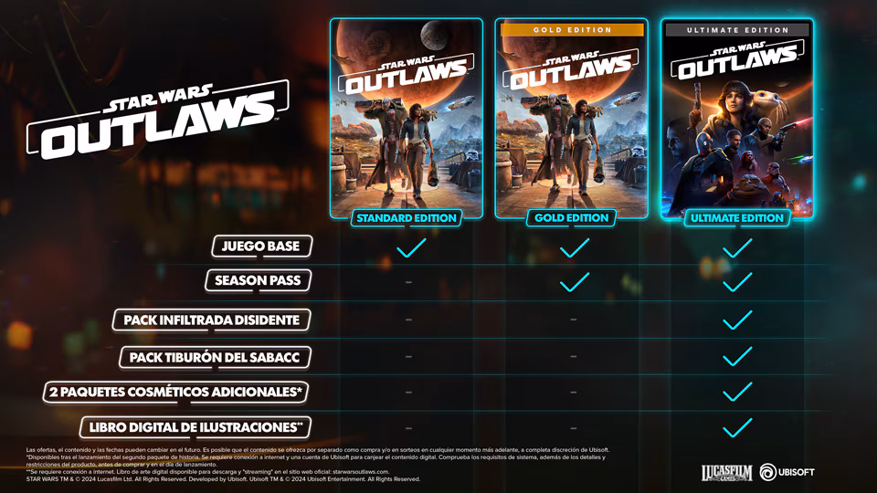 Recientes avances y noticias de Star Wars Outlaws