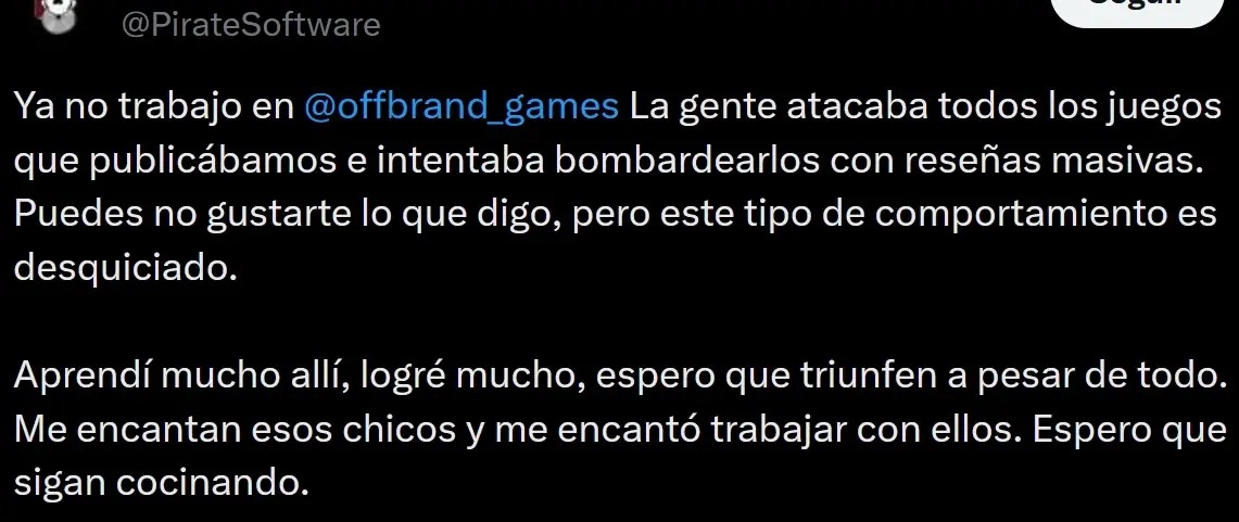 Un creador de contenido se vio obligado a dejar su puesto