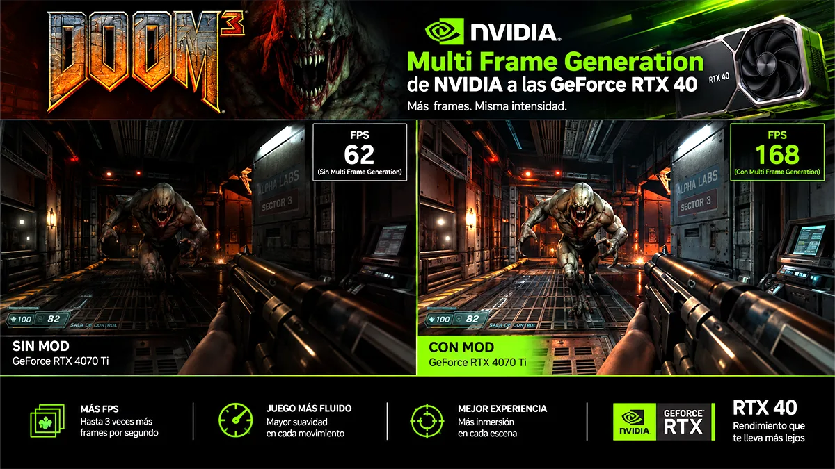 Un mod activa Multi Frame Generation en las RTX 40